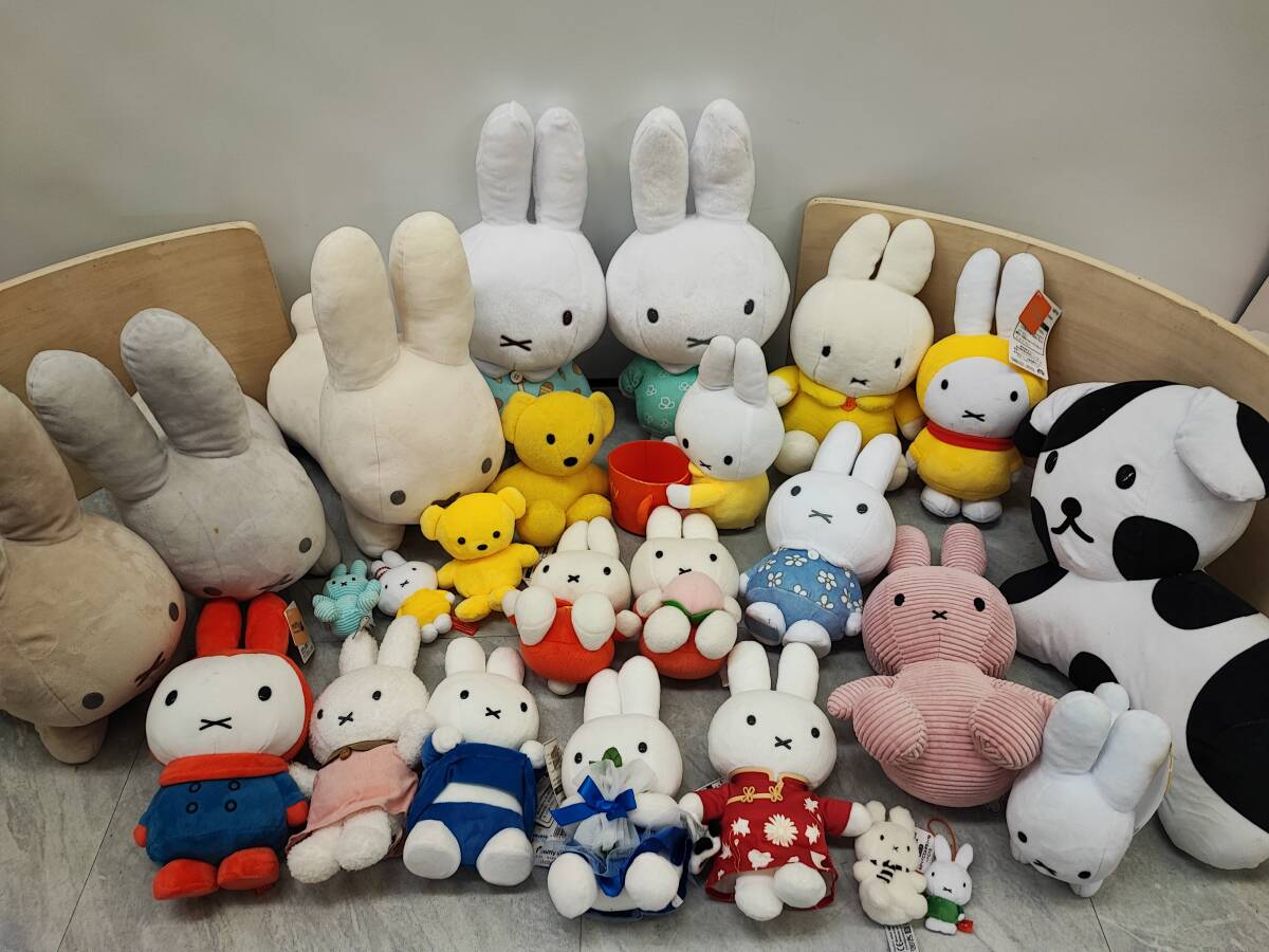 ★◆【USED】ミッフィー 大量セット ぬいぐるみ 花柄 コーデュロイ プライズ ミッフィースタイル他 セキグチ miffy まとめ 箱160サイズ拍卖