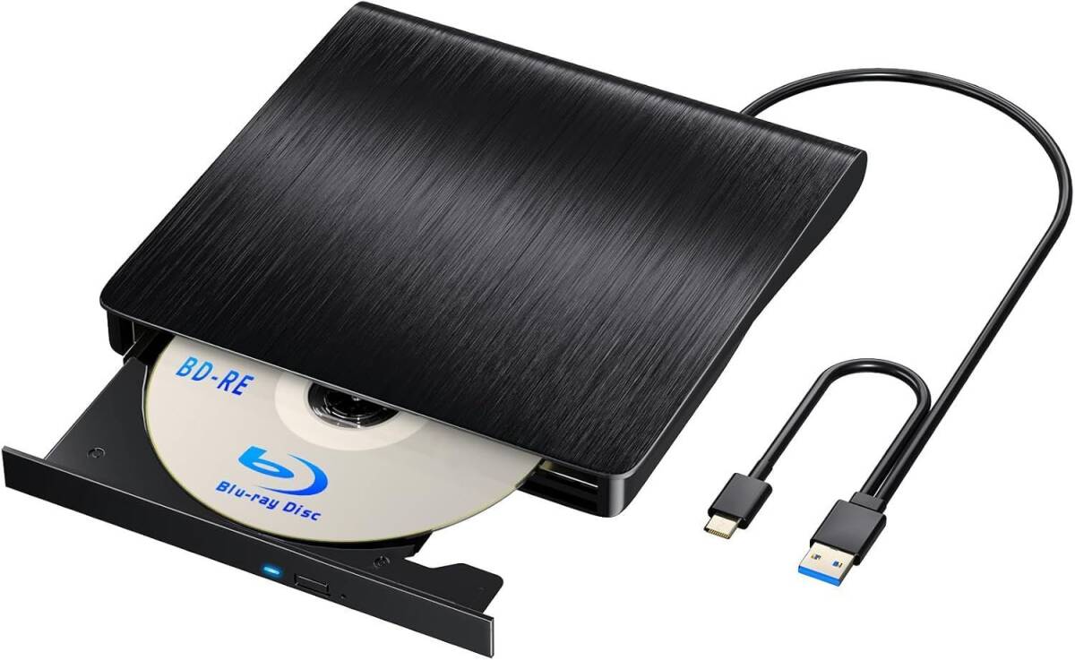 外付けブルーレイドライブ 再生 読込み 書き込み USB-A と USB-C(Type-c) 対応 外付け ポータブルBD Windows7/8/10/11 MAC OS対応拍卖