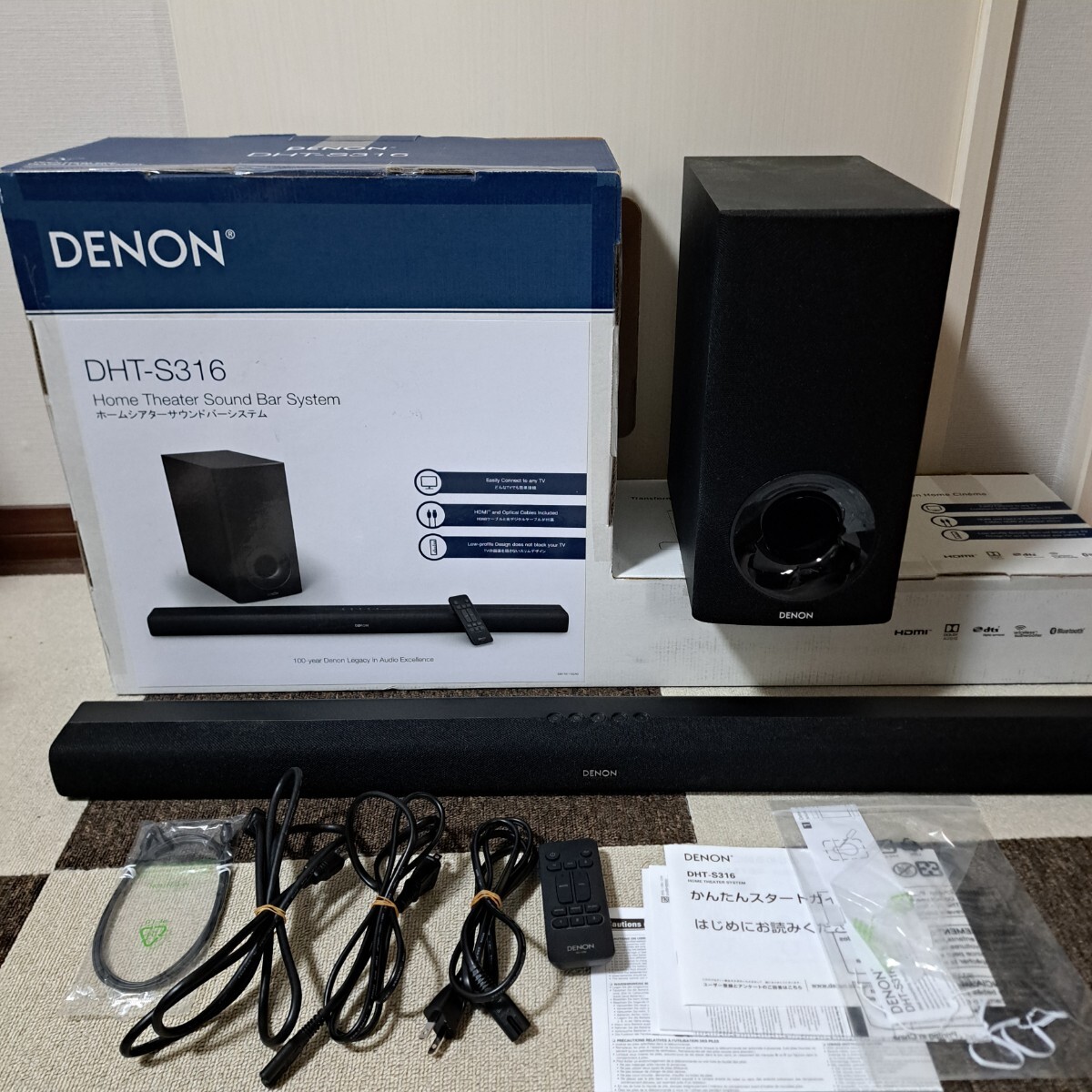 (☆∀☆)★美品★デノンDENON DHT-S316 ホームシアターサウンドバーシステム ワイヤレスサブウーファー付令和7年11月購入 長期保証付き拍卖