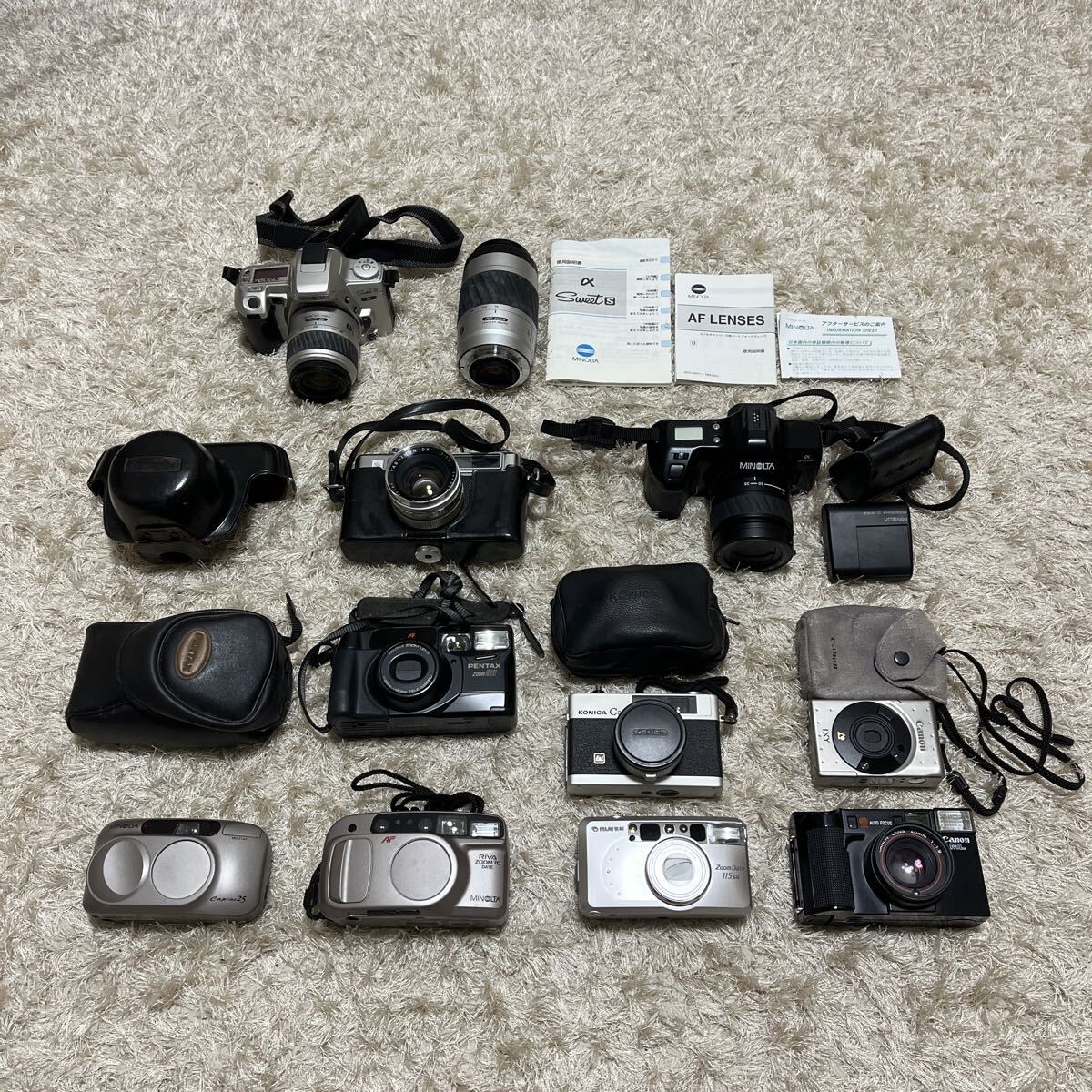 【動作確認済10点】YASHICA MINOLTA CANON KONICA PENTAX FUJIFILM【Electra35、Sweet S α、3700i α、IXY、C35、他】カメラ 1円〜拍卖