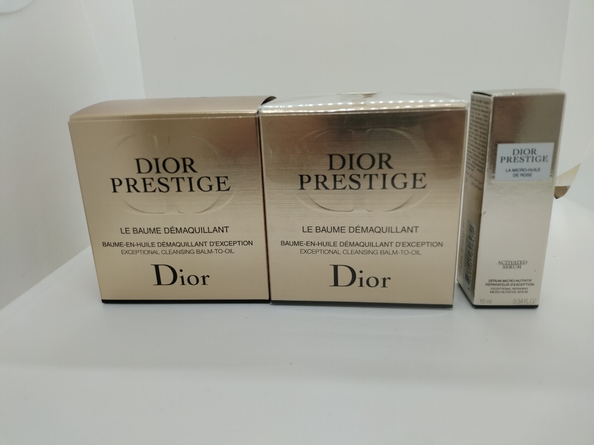 未使用品 Dior ディオール プレステージ バーム デマキヤント メイク落とし マイクロユイム R セラム 3点セット拍卖