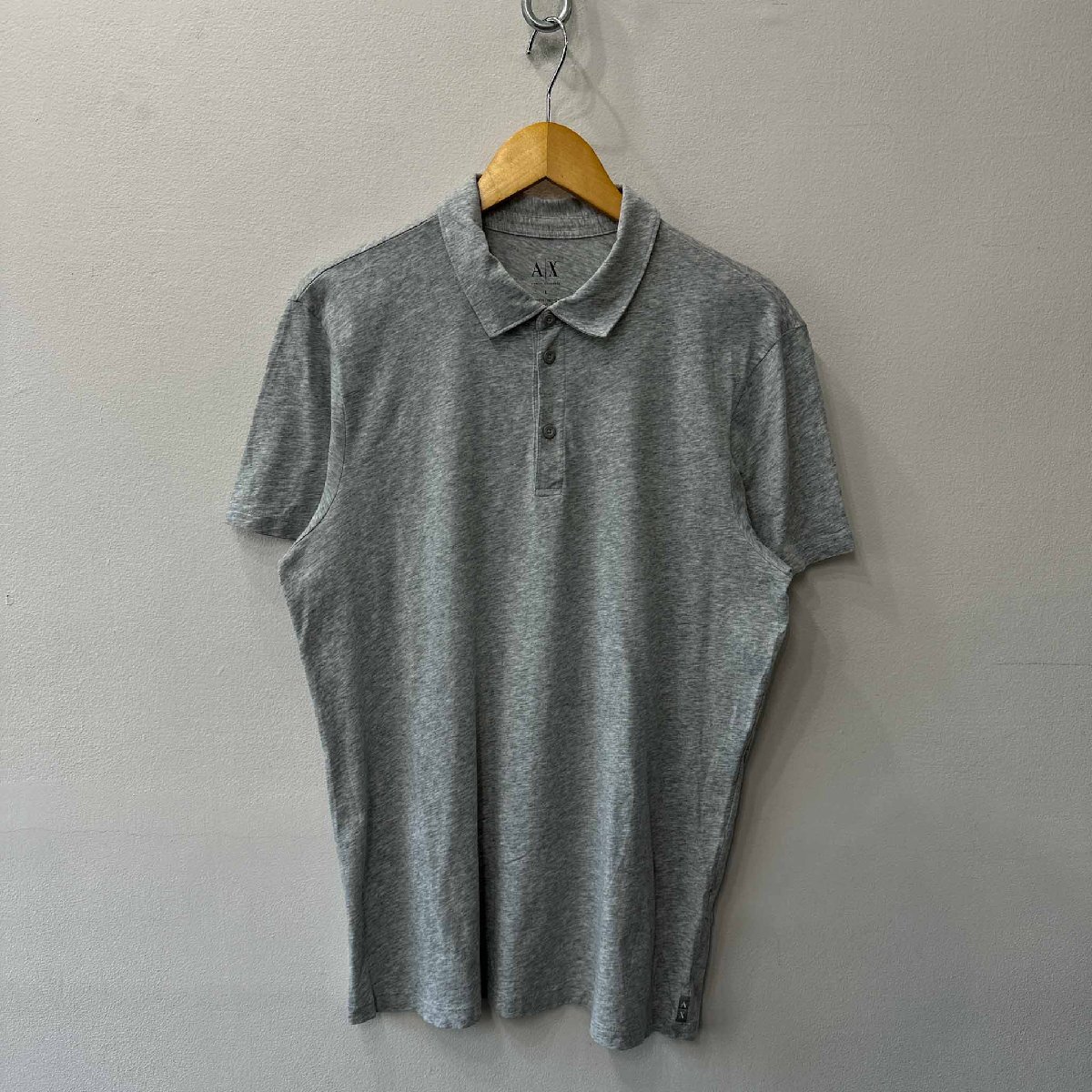 ARMANI EXCHANGE アルマーニエクスチェンジ 無地 半袖ポロシャツ サイズ L /グレー系 メンズ ペルー製 AX拍卖