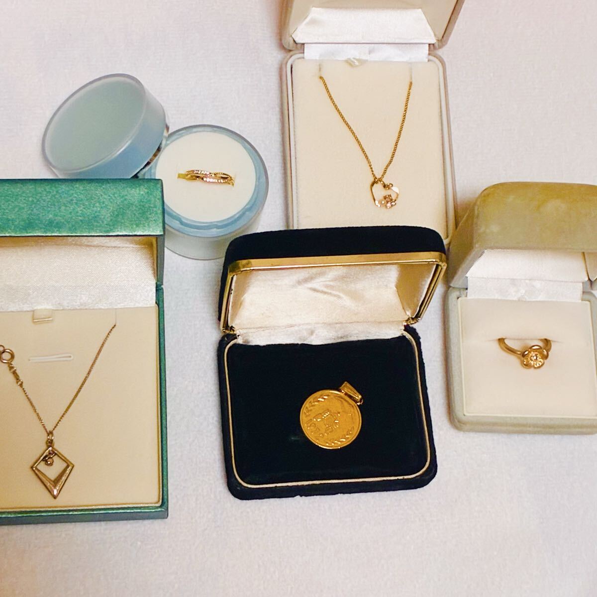 整理品 指輪 ネックレス アクセサリー リング ネックレスチェーン ヴィンテージ イミテーションまとめ売り 昭和レトロ 遺品整理品拍卖