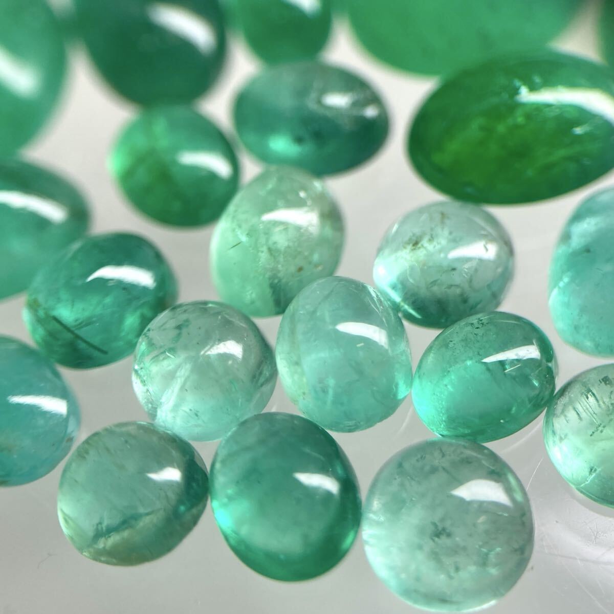 ☆天然エメラルドおまとめ25.5ct☆a 約5.1g ルース 裸石 宝石 ジュエリー jewelry emerald ベリル カボション w3マ48拍卖