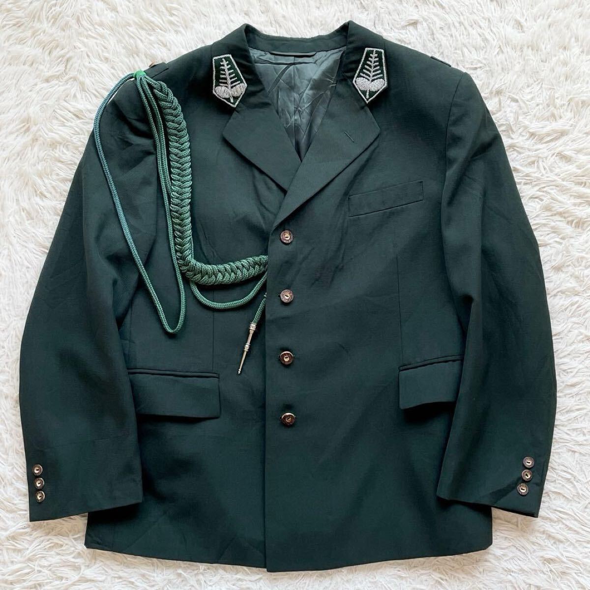 希少 XL相当 旧東ドイツ(DDR)国営林業 Staatsforst系 礼装 外出用制服 濃緑 銀色 オーク葉 森林官用襟章 肩飾緒 ハンティング チロリアン拍卖