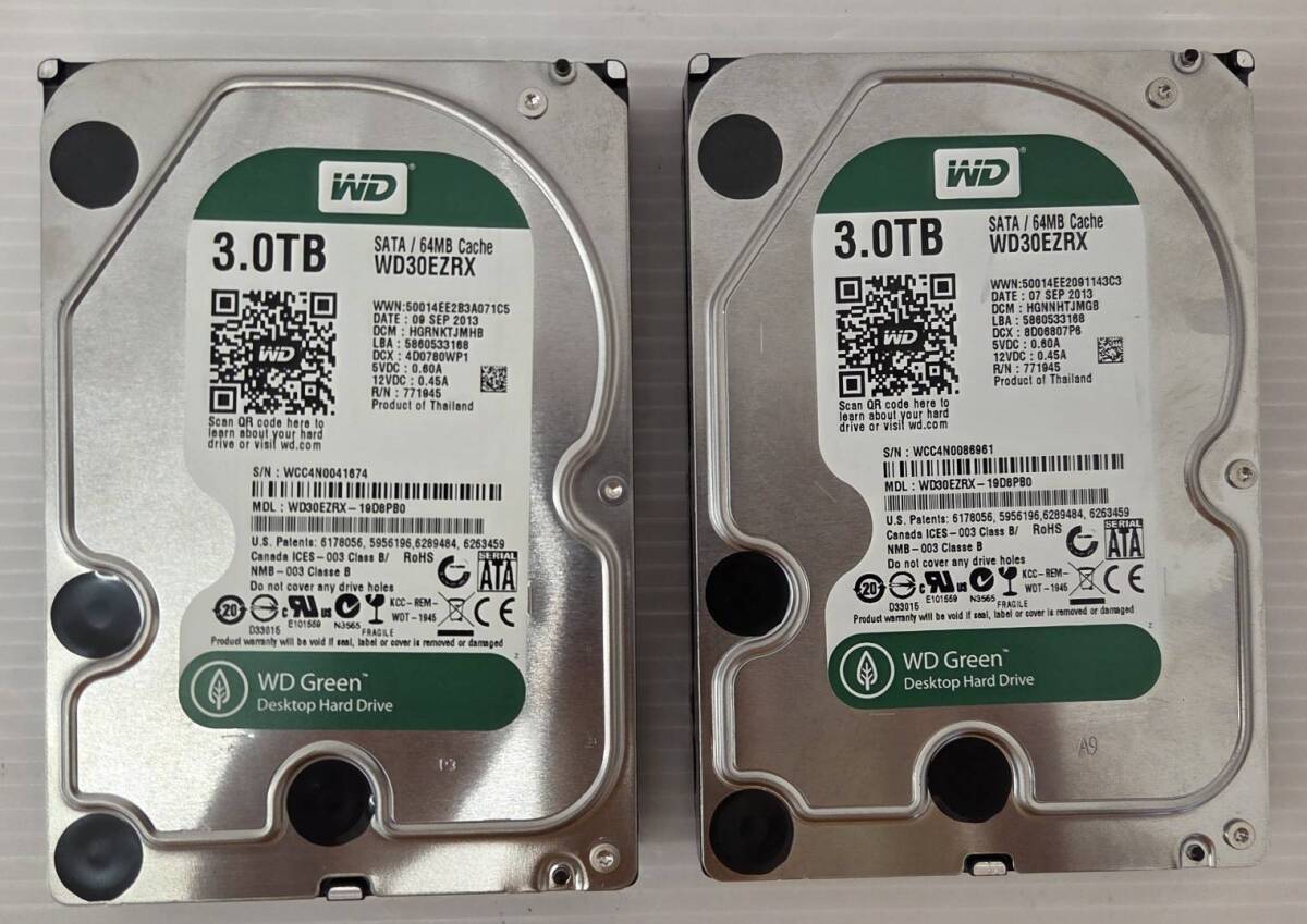 中古 HDD 3TB 2個セット 3.5インチ 合計6TB WD拍卖