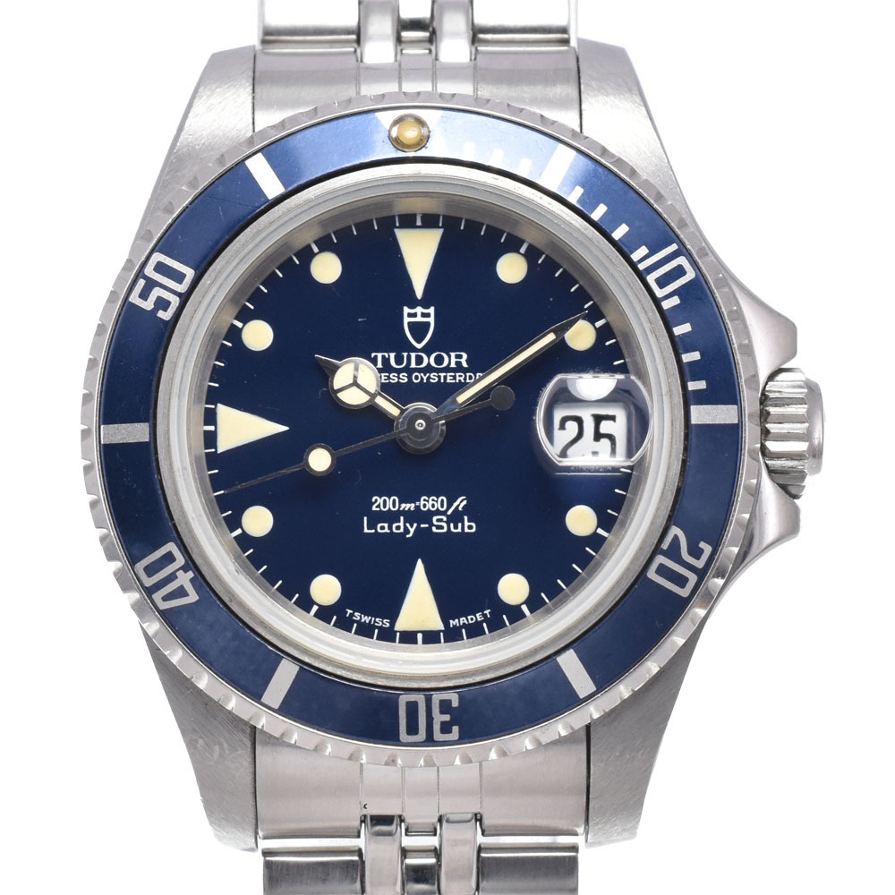 チューダー TUDOR 96090 オイスタープリンセス デイト レディサブ デイト ネイビー 自動巻き レディース 良品 腕時計 R#149241拍卖