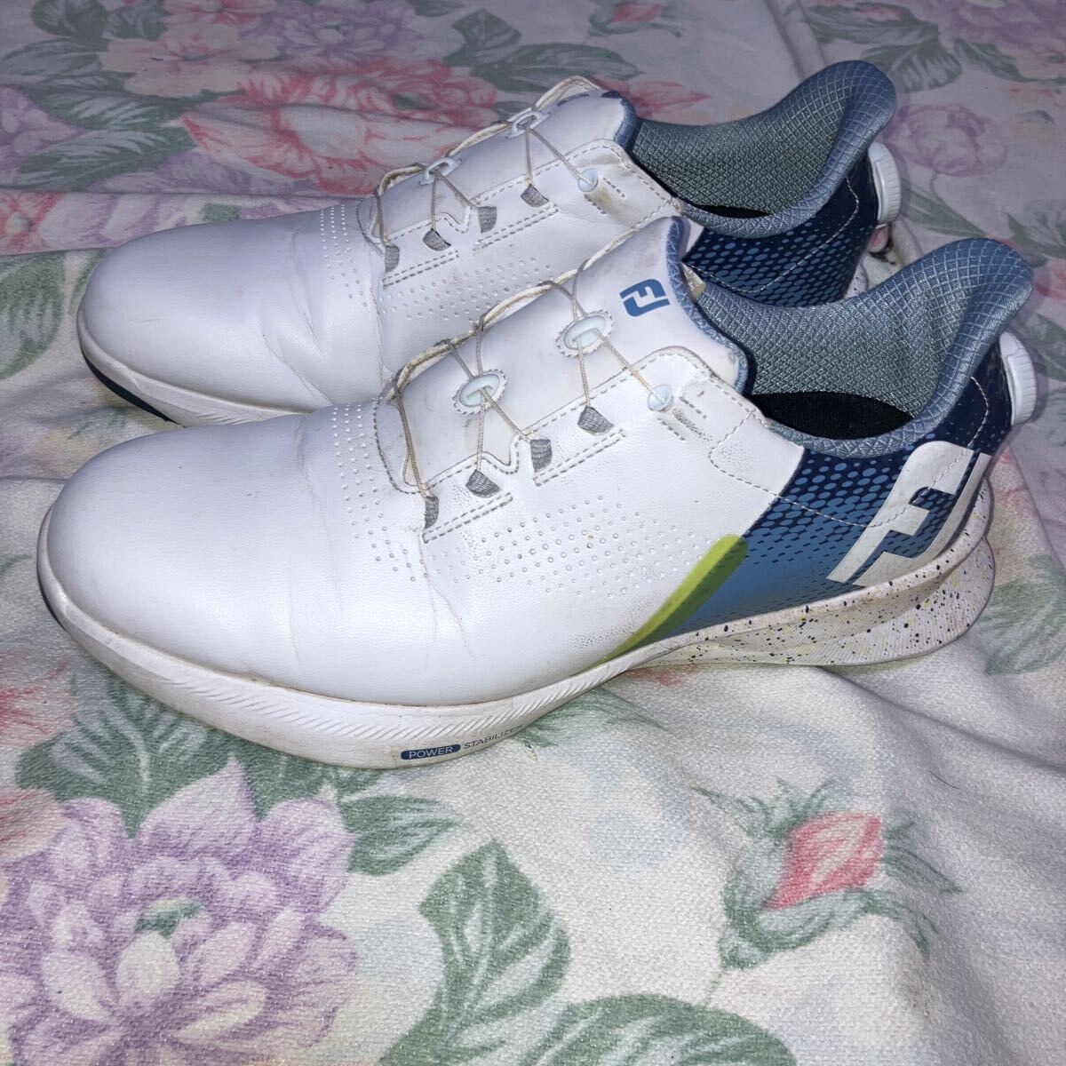 美品サイズ26.5cm/FootJoy フットジョイ/品番55432J/BOAシステム搭載/POWER STABILIZER/軽量防水/スパイクレスGOLFシューズ/ホワイト拍卖