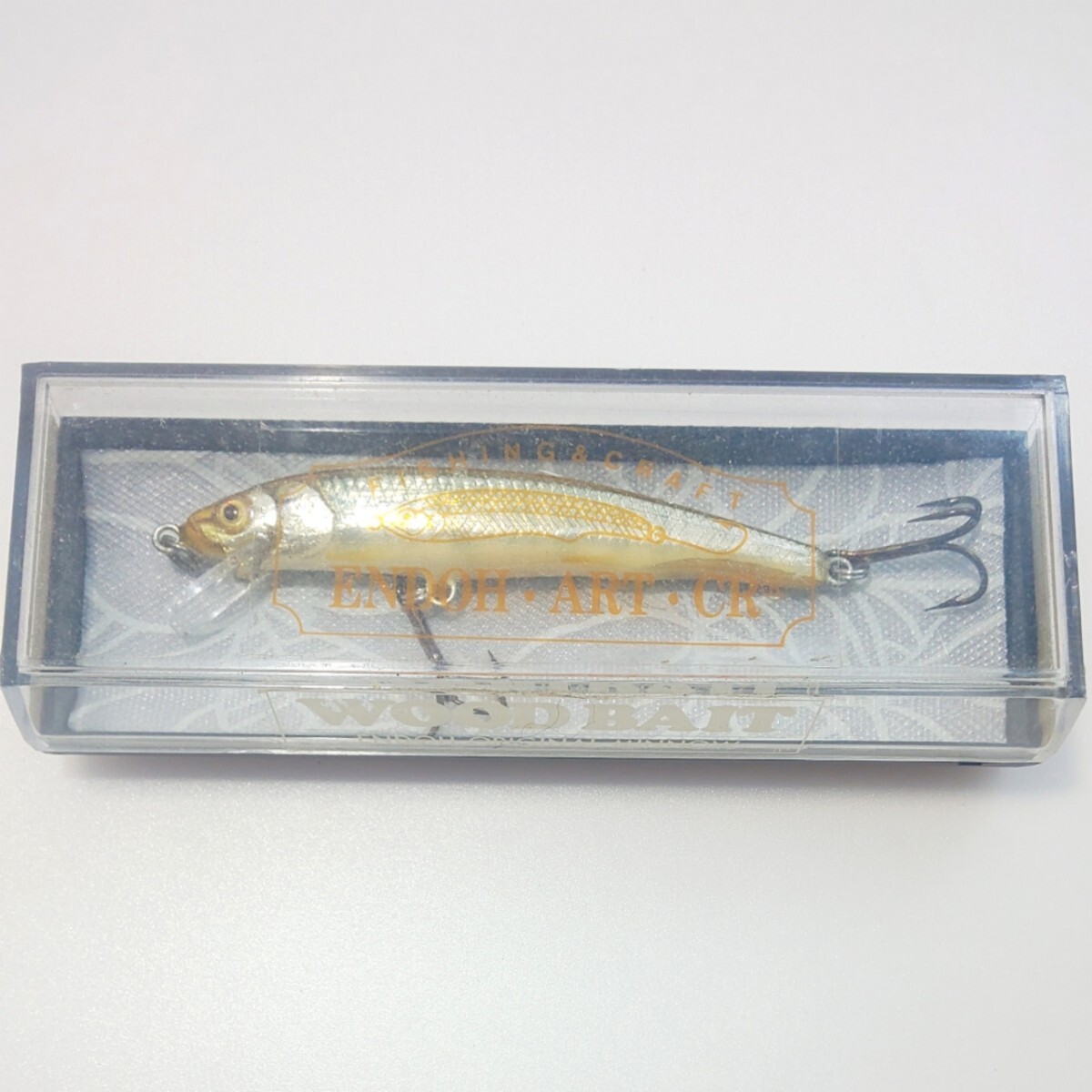 未使用 エンドウアートクラフト ウッドベイト オイカワ 8FR 桐銀箔 ENDOH ART CRAFT WOOD BAIT ハンドメイドミノー オールドルアー 1円~拍卖