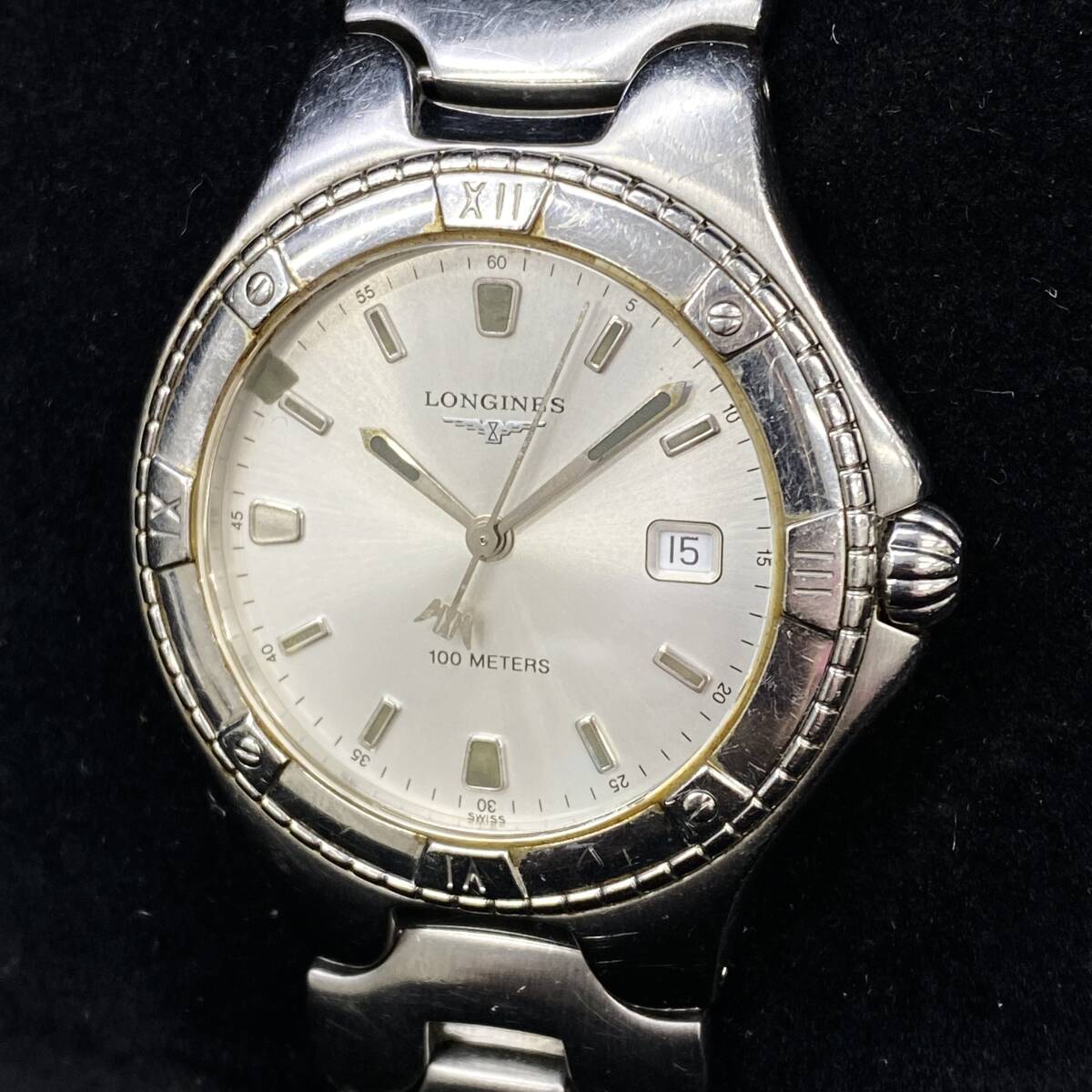 1円~ 6TA33060726 LONGINES ロンジン コンクエスト シルバー文字盤 L3.612.4 QZ クォーツ SS メンズ 腕時計 純正ベルト 動作未確認 現状品拍卖
