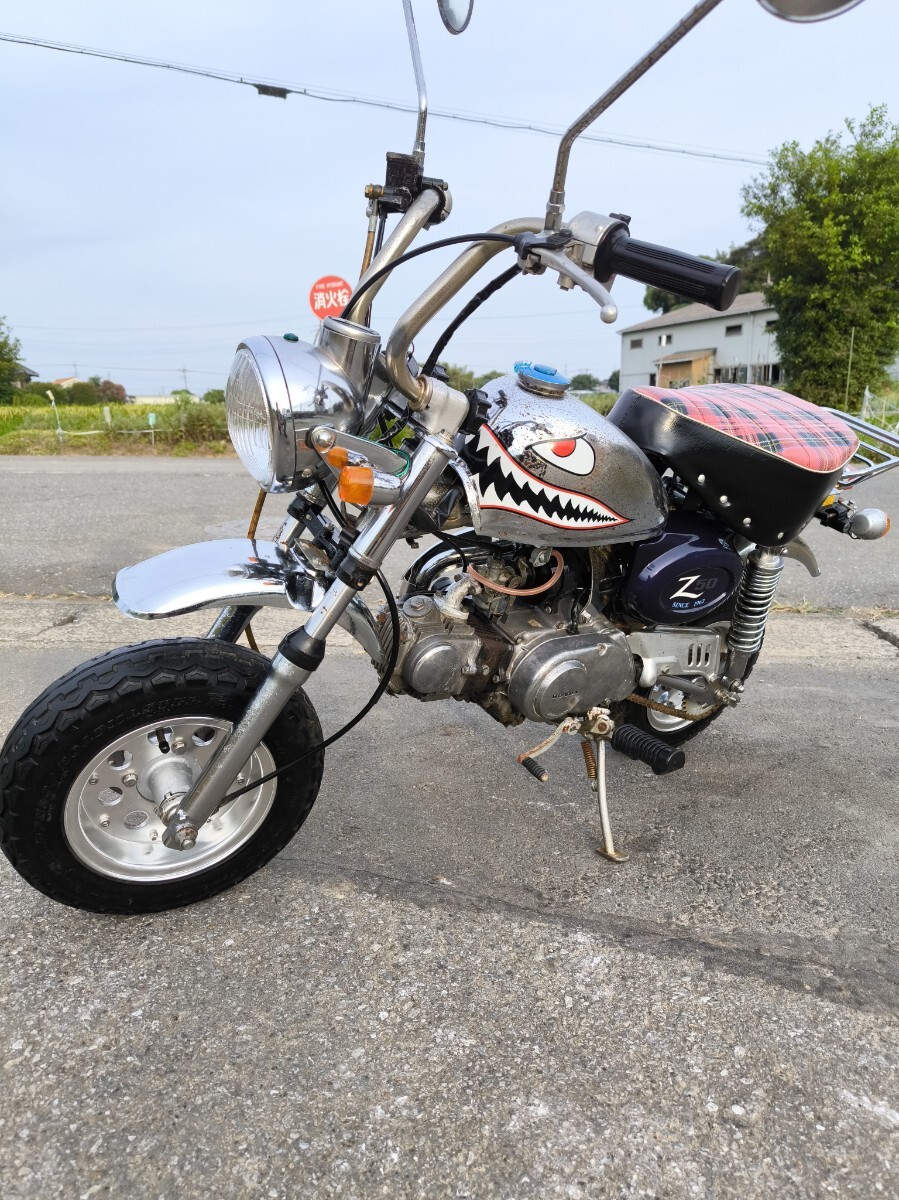 HONDA MONKEY Z50J 現状車 始動動画あり/バッテリー無し/エンジンOK/ウィンカー&ライト点灯NO/ブレーキok/キックONLY 拍卖