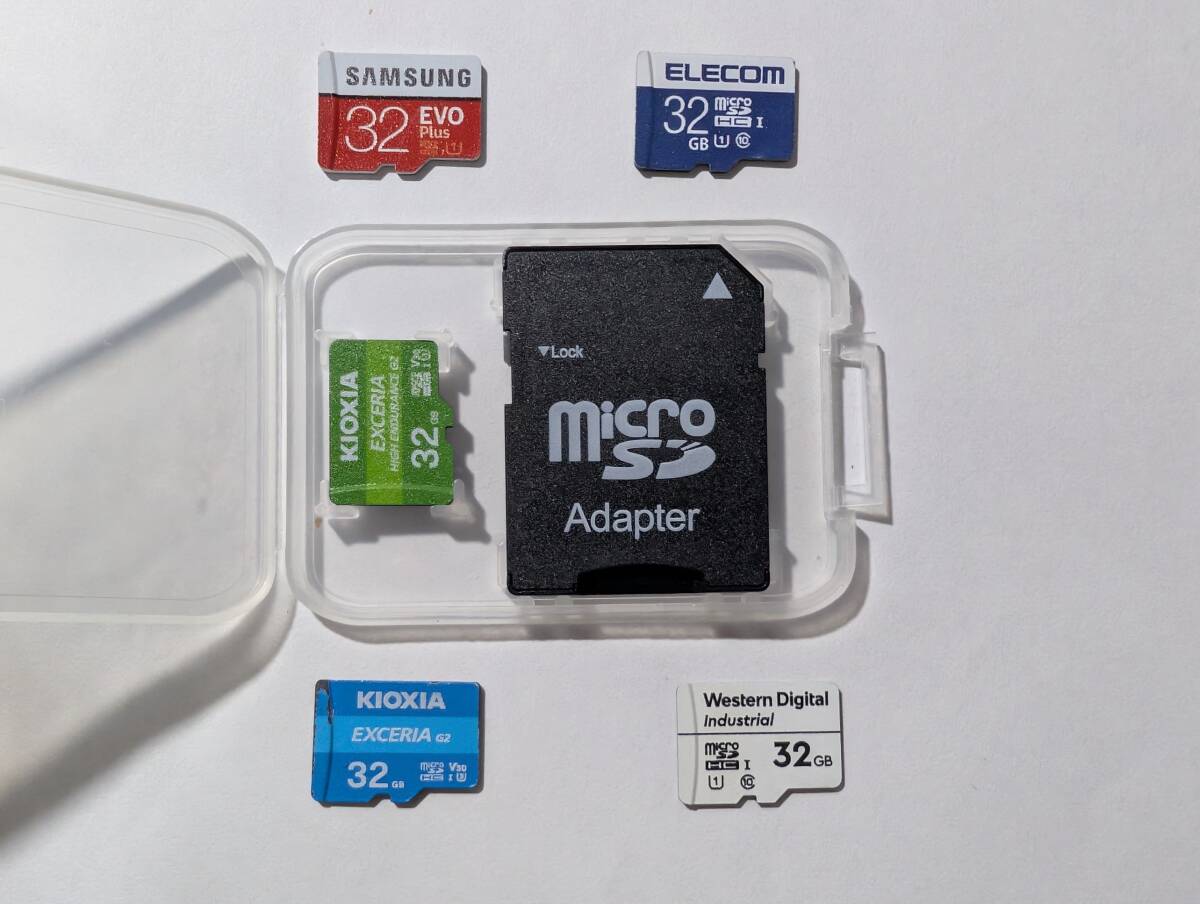 マイクロSDカード 中古品 32GB 5枚 フォーマット済み アダプター1個付 SAMSUNG・ELECOM・Western Digital・KIOXIA 2枚 拍卖