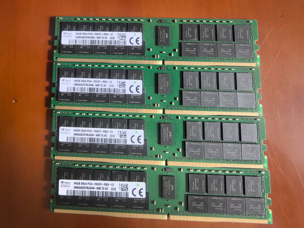 SK hynix 64GB 4枚セット 計256GB DDR4 PC4-2933Y ECC Registered メモリ拍卖