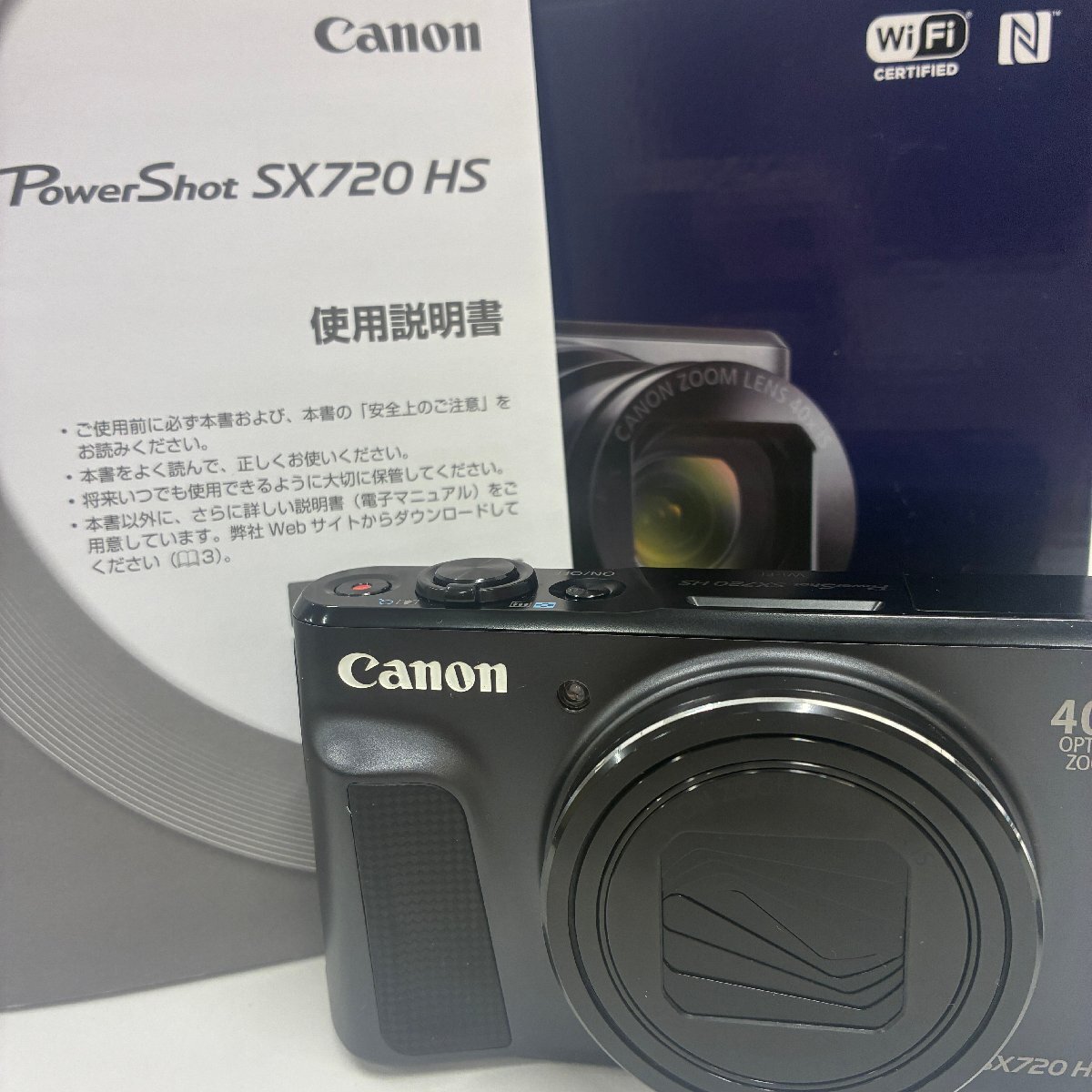【547_31482】【1円スタート】 Canon キャノン PowerShot SX720 HS コンパクトデジタルカメラ コンデジ ブラック 説明書付き 動作確認済拍卖