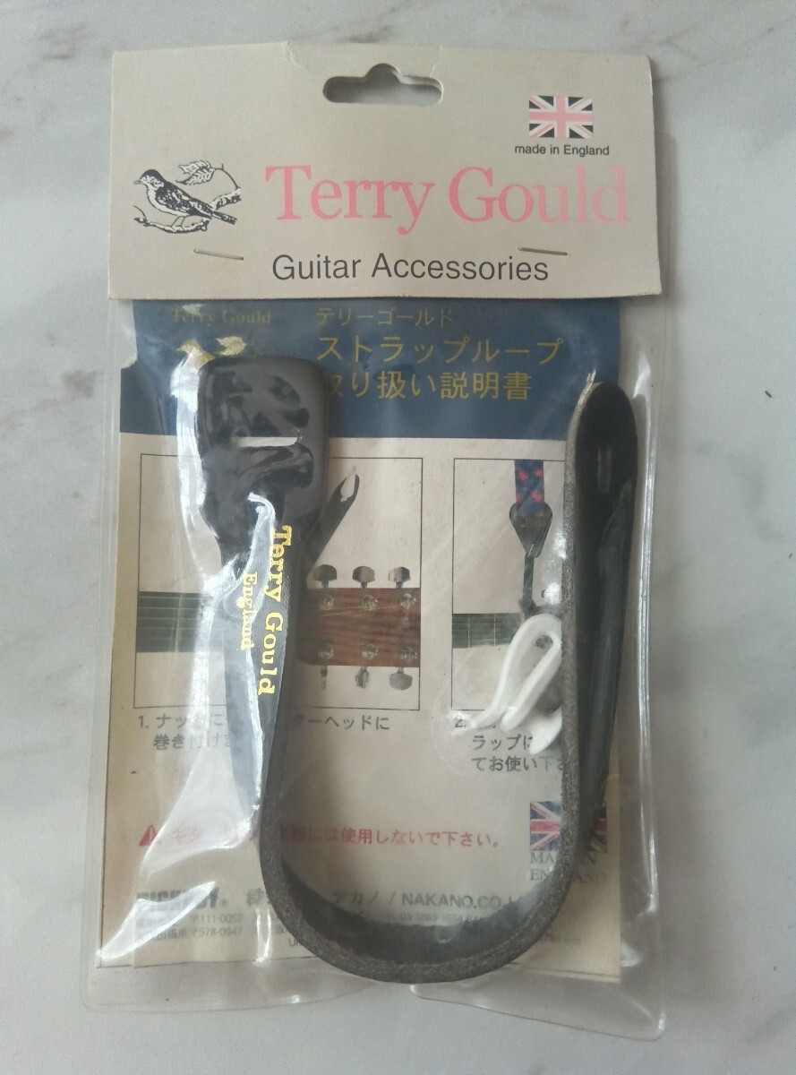 【未使用】Terry Gould テリーゴールド ギター ストラップループ ブラック SL-90/BL 英国製拍卖