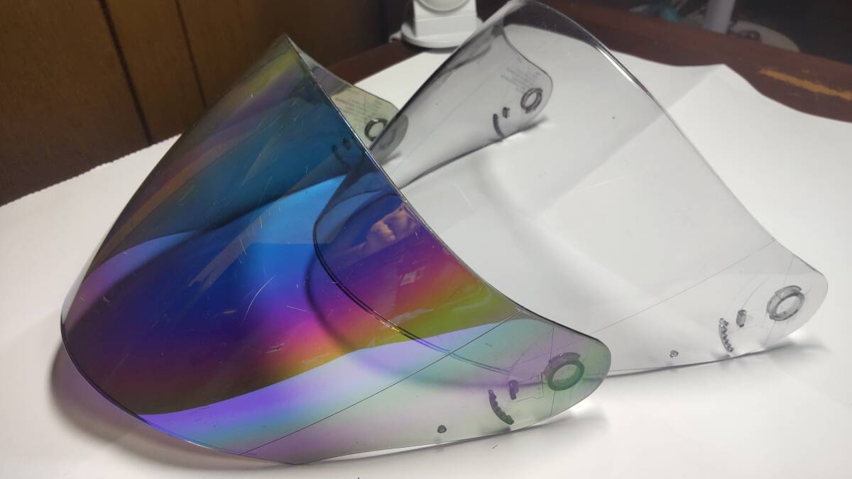 SHOEI ジェットヘルメット J-FORCE用ミラーシールド CJ-1 クリアシールド付き2枚セット拍卖