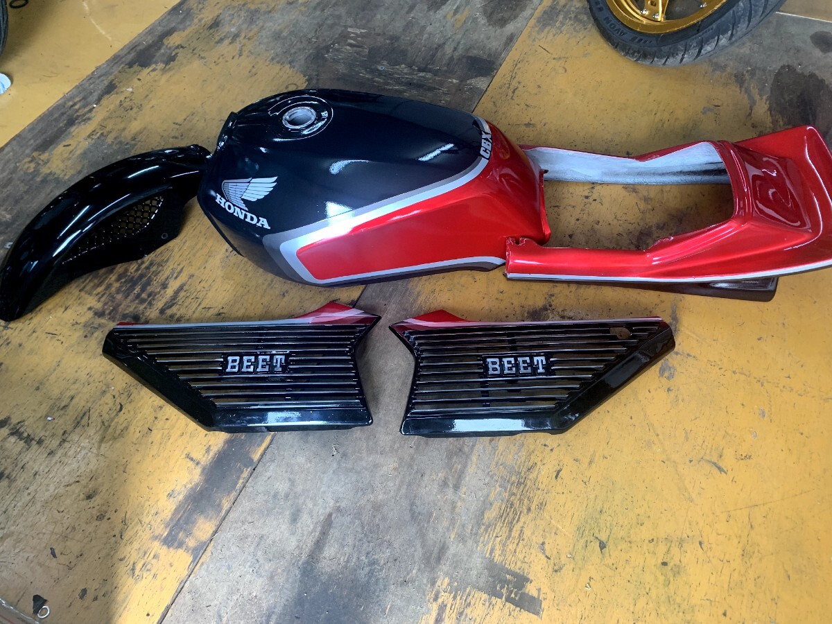 1円スタート!希少CBX400FF 純正2型タンク 外装セット 黒赤2型 2型純正タンク テールカウル BEET外装 フェンダー BEETアルフィン拍卖