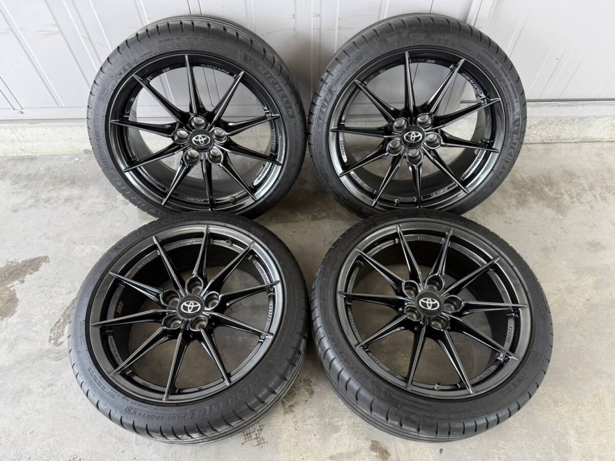 ☆BBS製 鍛造 良品☆トヨタ GRヤリス RZハイパフォーマンス 純正AW 18in 8J +45 PCD114.3 ミシュラン パイロットスポーツ4S 225/40R18拍卖
