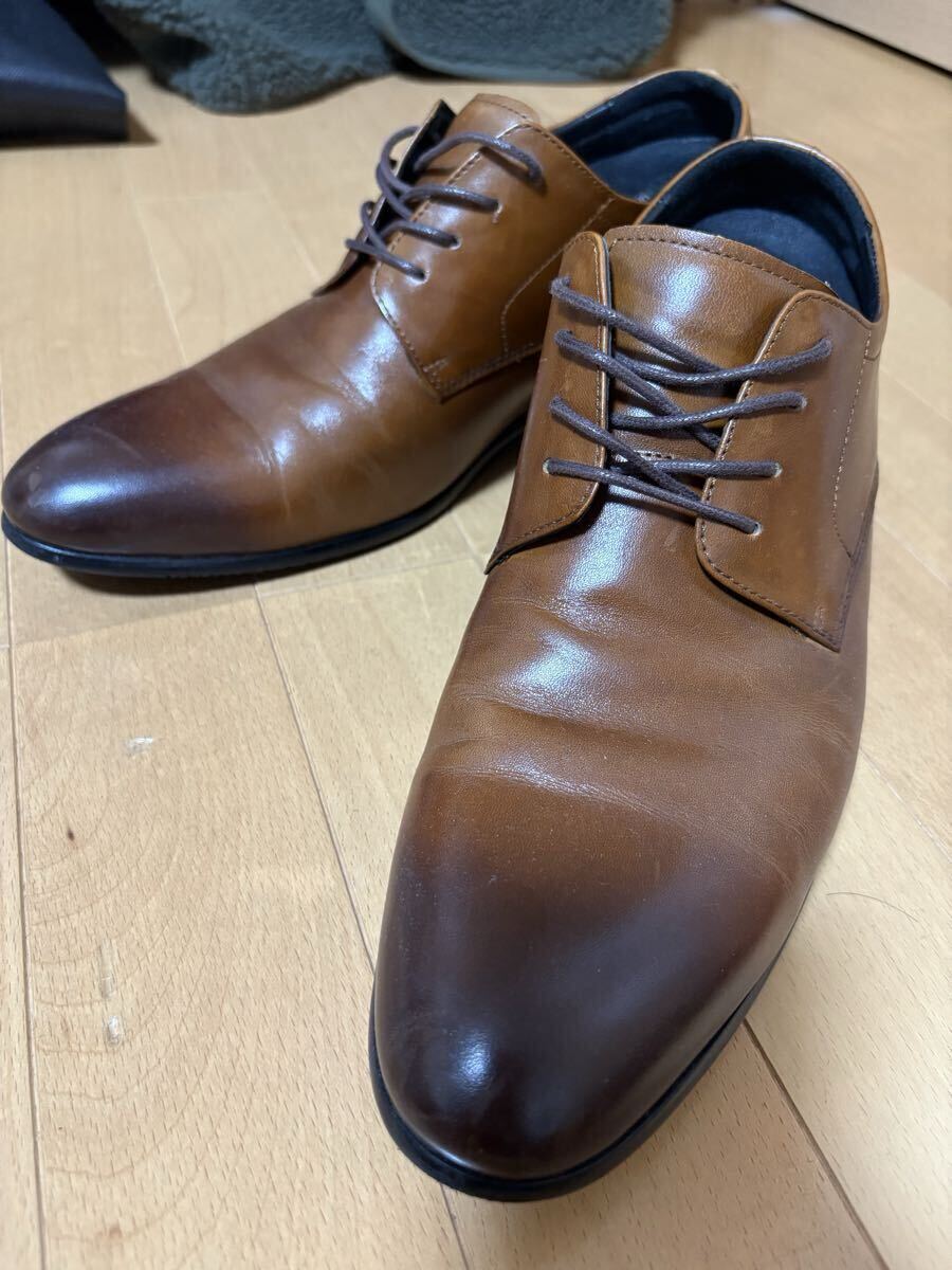 背が高くなる靴!TALLSHOES トールシューズ 「TUSKER」シークレットシューズ ヒール11cm UP 外羽根プレーントゥデザイン 44 革靴 ブラウン拍卖