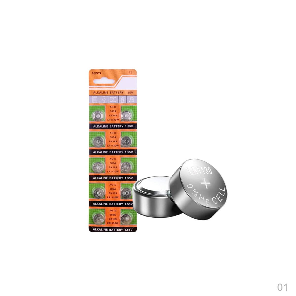 【新品】1.5V 10個/パックAG10アルカリボタン電池 LR54 189 189 SR54 LR1130 389 SR1130コイン電池 86拍卖