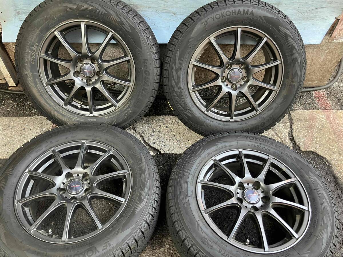 ◆バリ山 中古 冬 セット◆ウェッズ ヴェルヴァ 17インチ◆7J+40 5H-114.3◆ヨコハマ アイスガード G075 225/65R17◆ハリアー RAV4 など拍卖