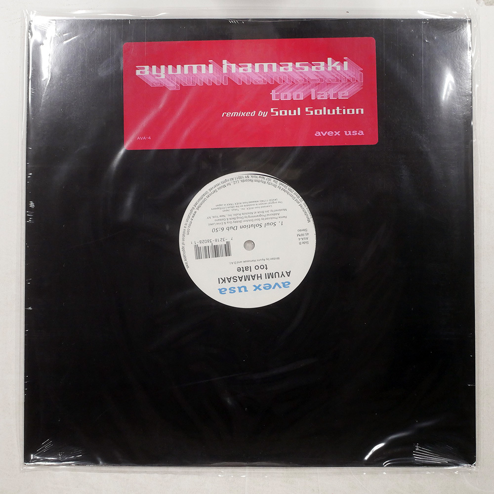 US盤 AYUMI HAMASAKI TOO LATE (REMIXED BY SOUL SOLUTION) AVEX USA AVA4 1x12拍卖