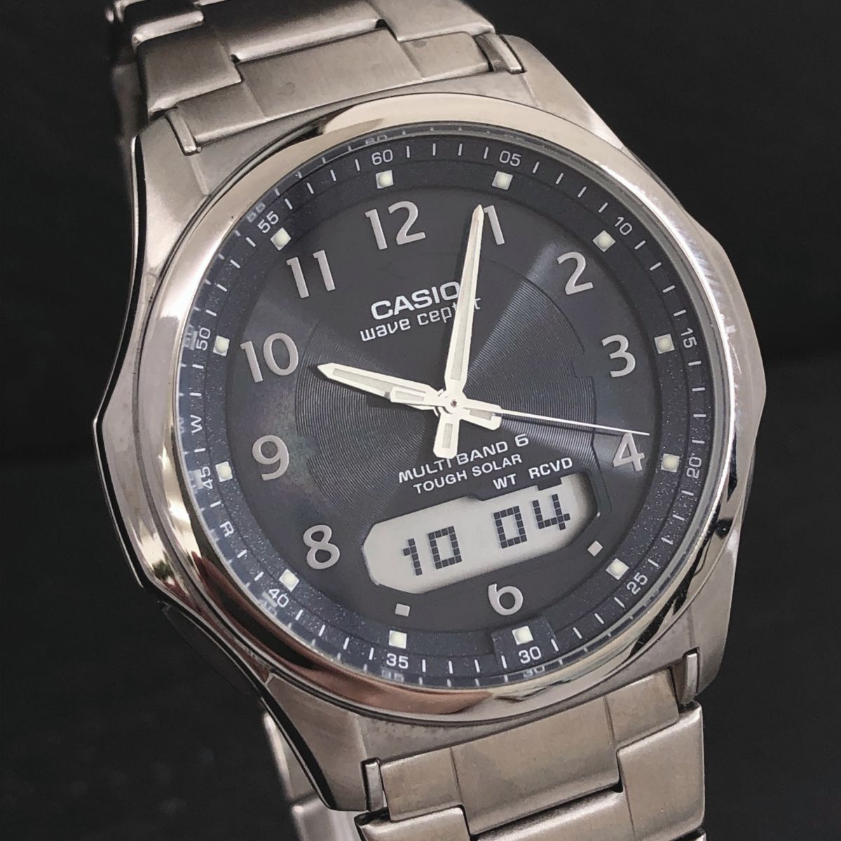美品 CASIO カシオ WAVE CEPTOR ウェーブセプター マルチバンド6 WVA-M630D-2A2JF 腕時計 アナデジ 電波ソーラー 多機能 動作確認済み拍卖