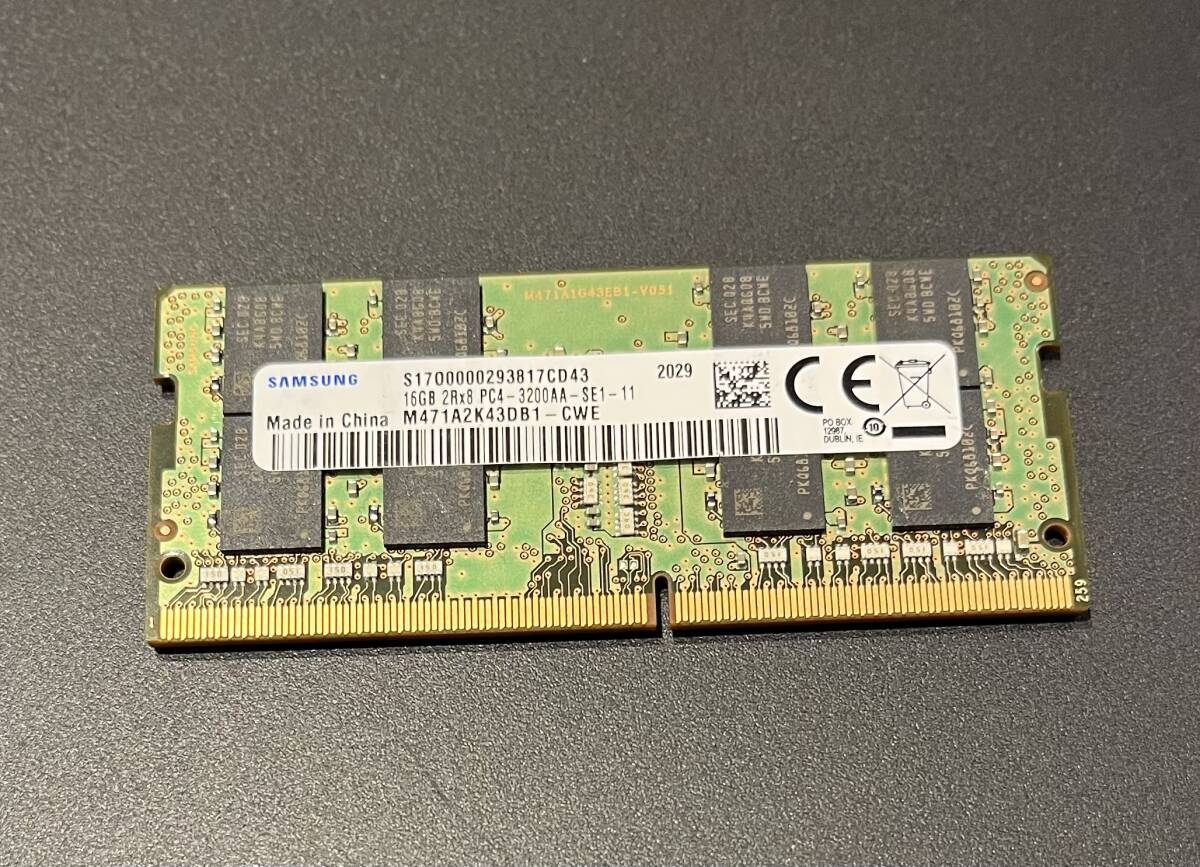 【ノートPC用メモリ】 SAMSUNG DDR4 PC4-25600 16GB 3200拍卖