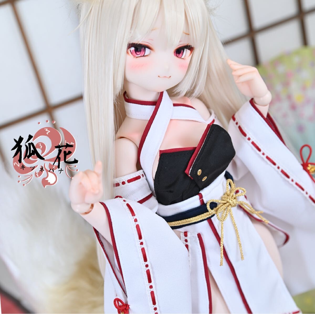 *狐花* MDD向け(M/L胸向け・もちあし対応) チャイナドレス×巫女服【華巫装】拍卖