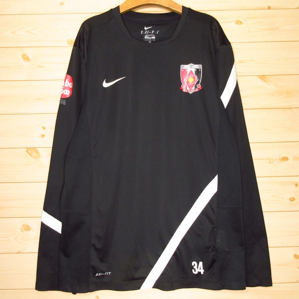 ◎使用少なめ!Jリーグ 浦和レッズ #34 NIKE ナイキ 支給品 長袖 トレーニングウェア 練習 ユニフォーム メンズ 黒 Lサイズ◆AU1225拍卖