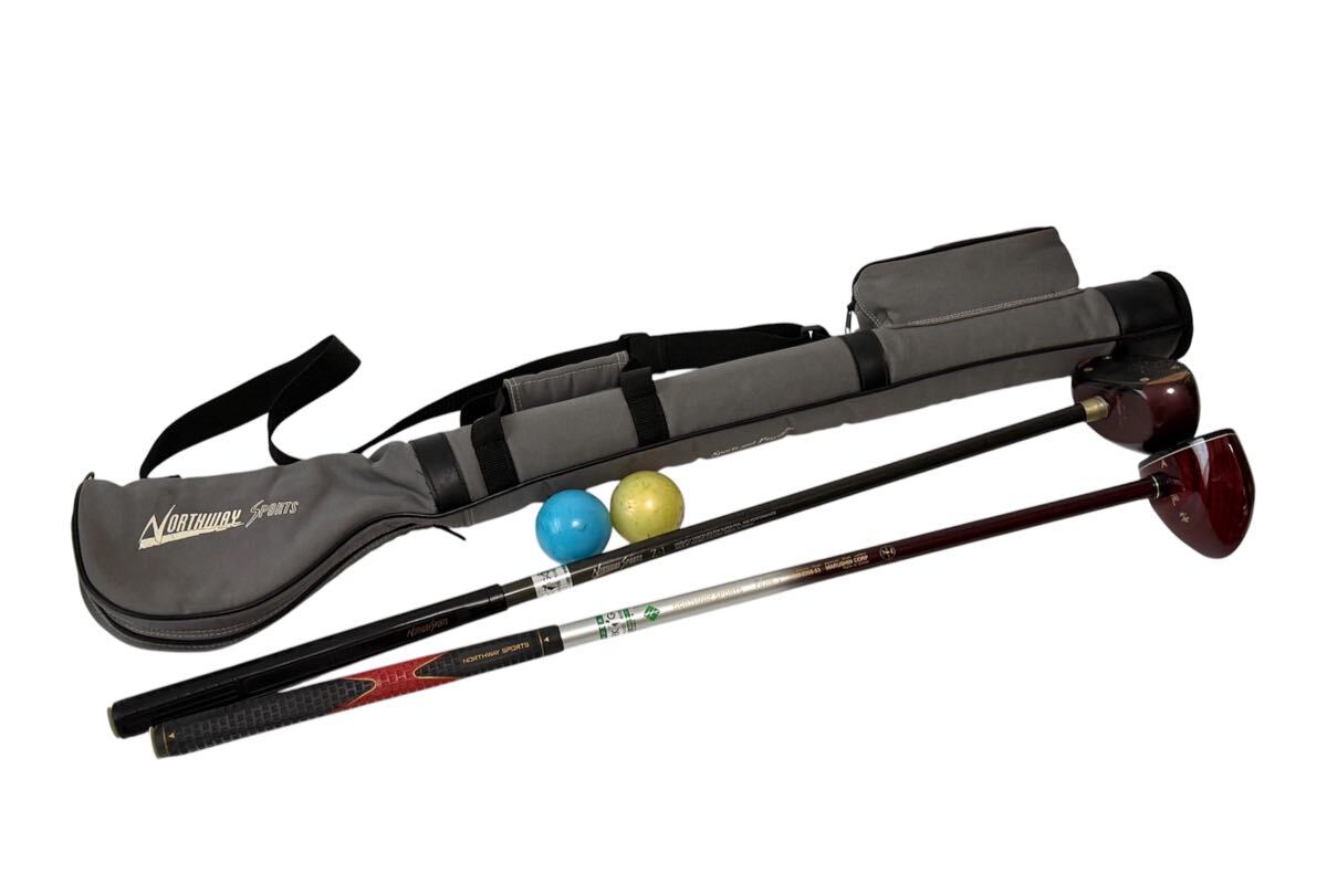 Northway sports ノースウェイスポーツ パークゴルフクラブ 2本セット 右打ち ボール ケース付き拍卖
