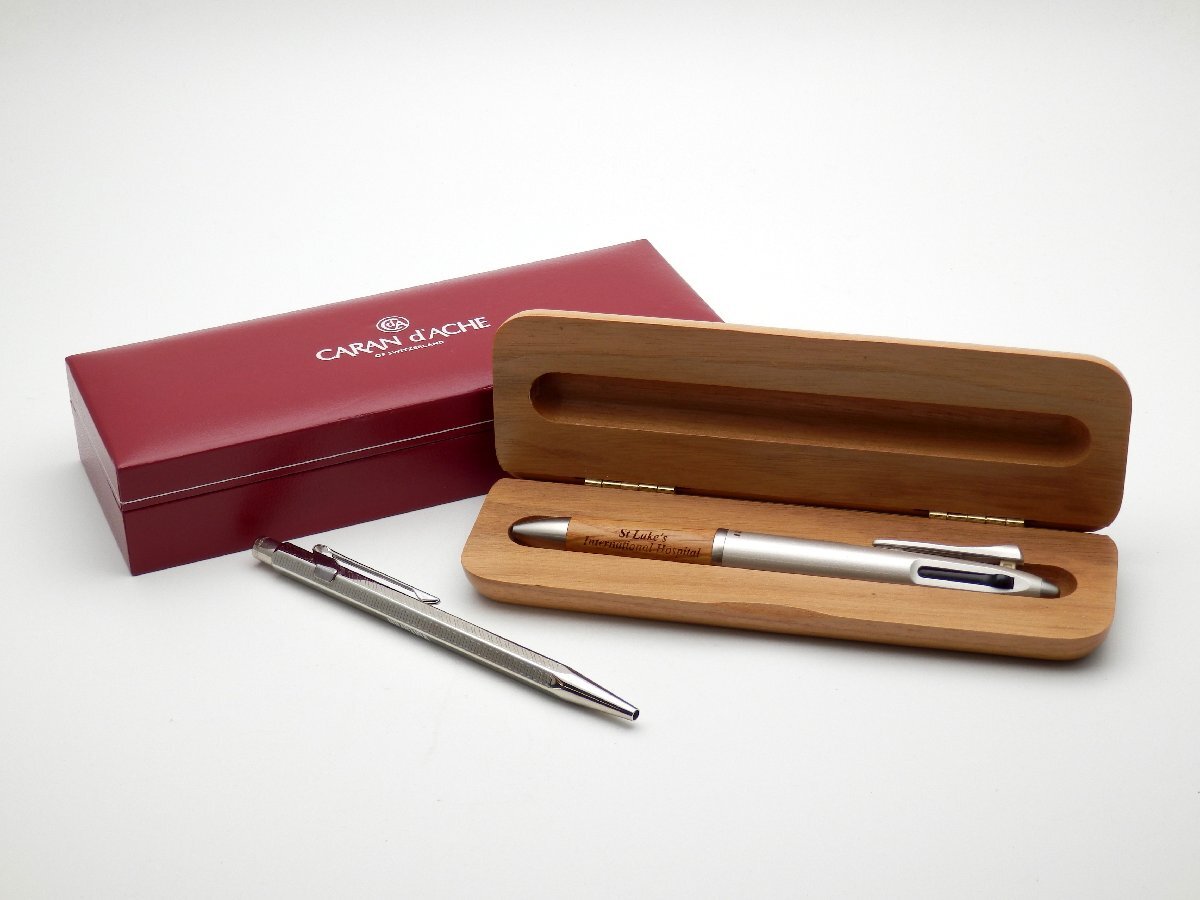 CARAN d'ACHE/三菱鉛筆 2点 まとめ エクリドール クレノ/ピュアモルト 2&1 ノック式 ボールペン ネーム入り カランダッシュ 1円~ B1008拍卖