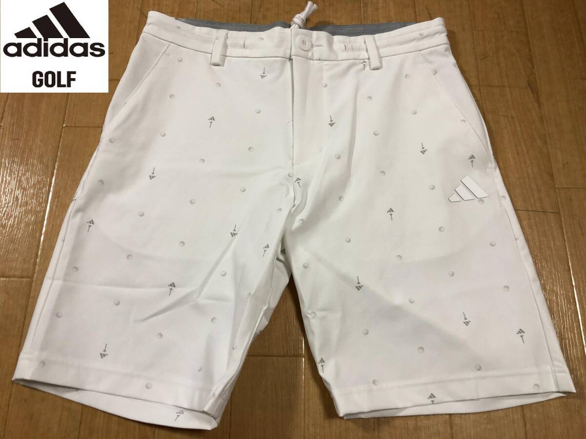 ・スピード発送 新品未使用 adidas Golf(アディダスゴルフ)春夏 撥水 モノグラムハーフパンツ KVH29(ホワイト)96拍卖