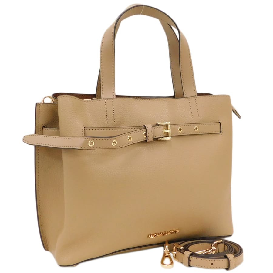 1円■極美品 マイケルコース EMILIA スモール サッチェル 2wayバッグ ベージュ系 レザー お洒落 MICHAEL KORS ■E.Bii.pS-27拍卖