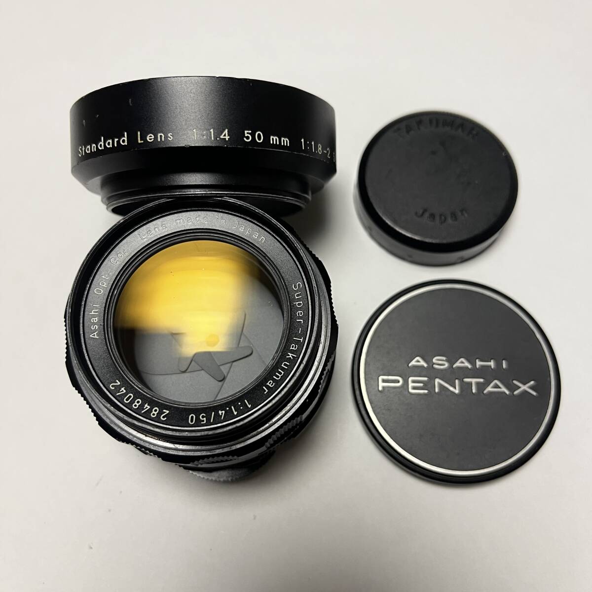 「完動 美品 M42 アトムレンズ代表格 Super-Takumar 50mm F1.4 純正CAP&純正金属フード付き」 / ペンタックス タクマー オールドレンズ 拍卖