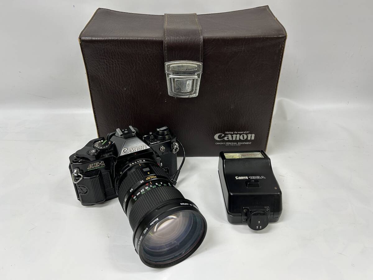 カメラ祭 キャノン フィルムカメラ AE-1 ジャンク品 長期保管品 現状品 レンズ ストロボ スピードライト 188A 35-105mm 1:3.5拍卖
