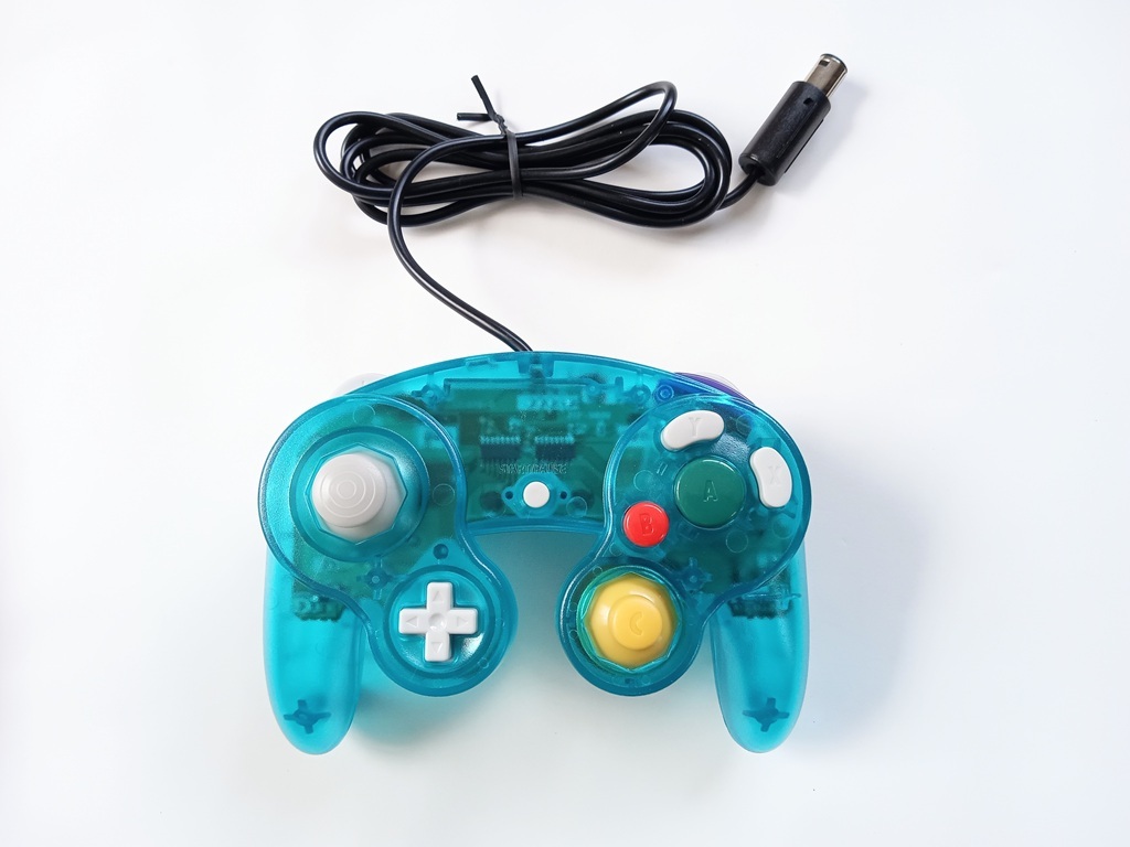 ゲームキューブ Wii 有線 ゲームパッド コントローラー クリスタルグリーン ジョイスティック 互換品 拍卖