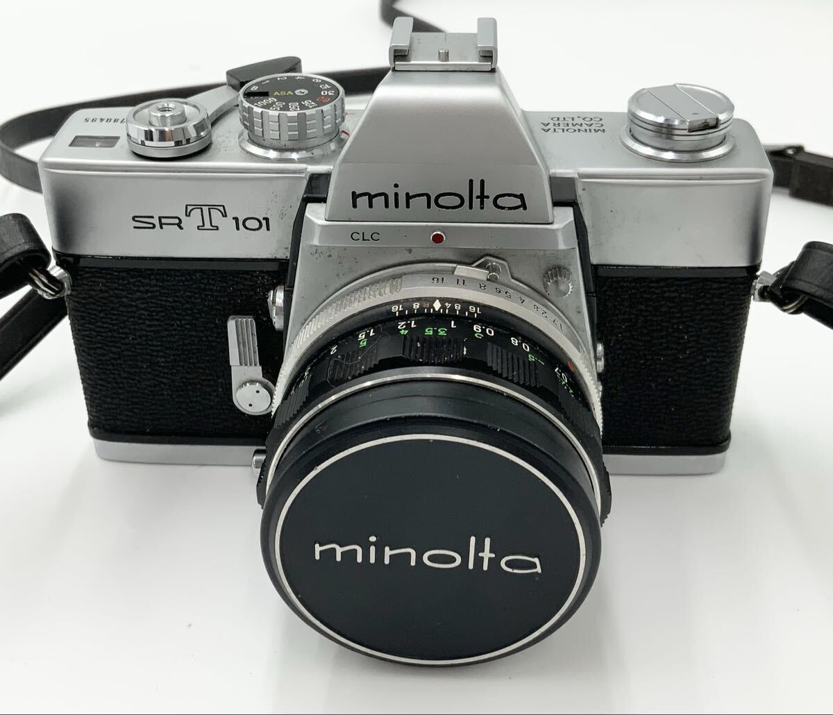 【16】フィルムカメラ 一眼レフカメラ ミノルタ MINOLTA SRT-101 現状品 シルバー MC-ROKKOR-PF 55mm F1.7 マニュアルフォーカス拍卖