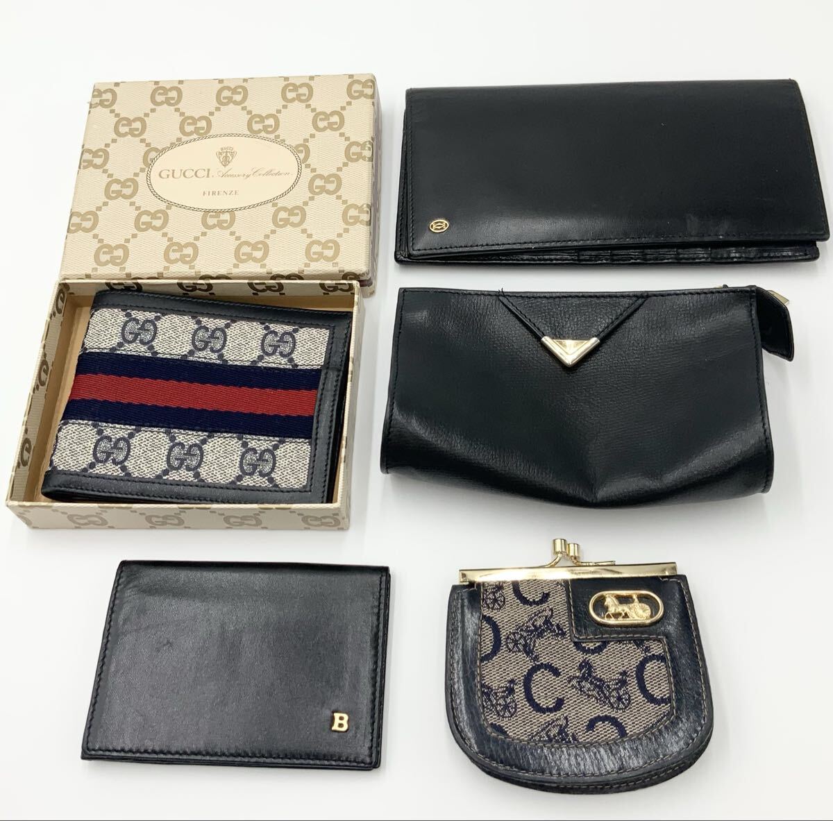 【15】ブランド小物5点まとめ出品 グッチ イヴ・サンローラン セリーヌ カルティエ バリー 財布 ポーチ 小銭入れ オールド 中古拍卖
