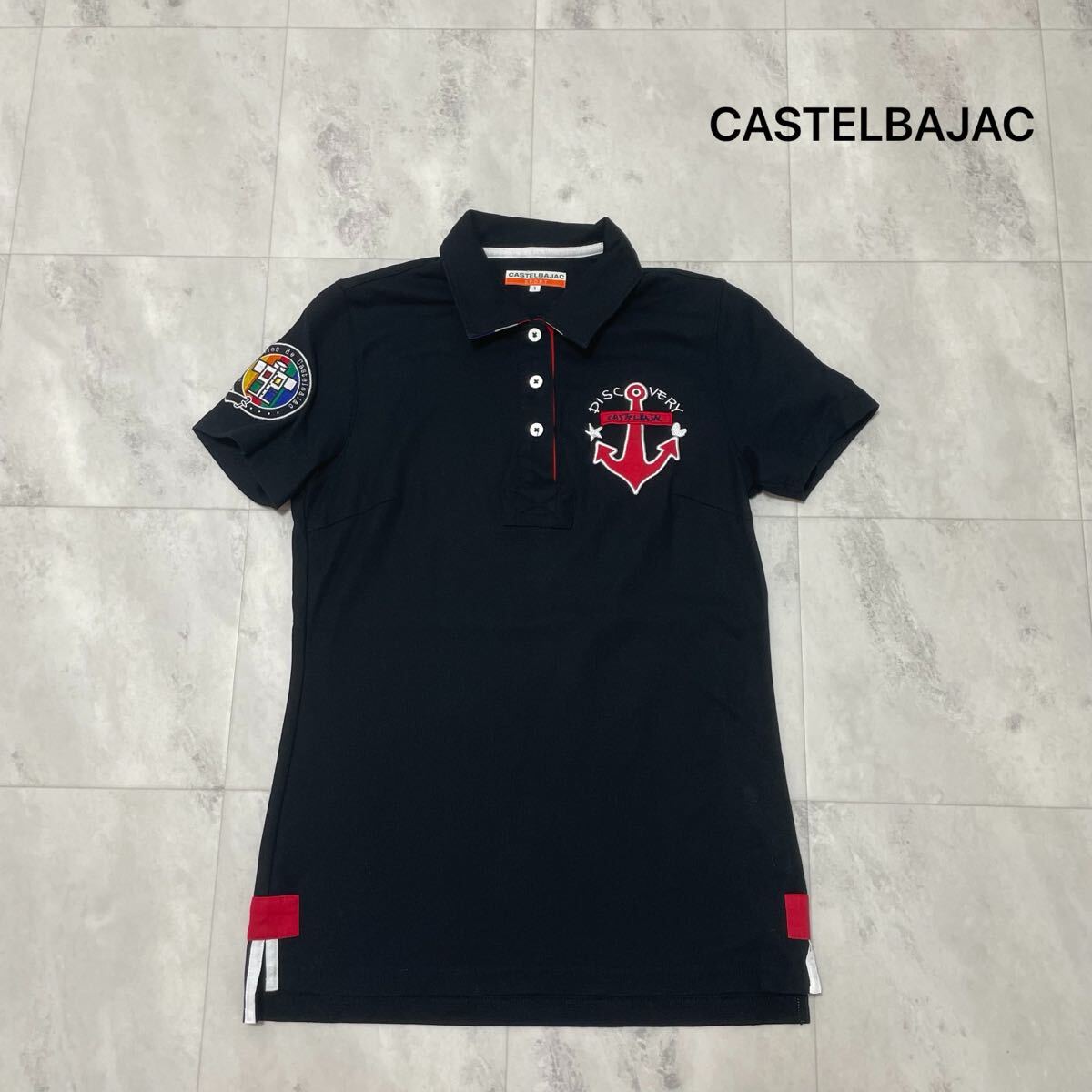CASTELBAJAC カステルバジャック golf ゴルフ ポロシャツ 半袖 刺繍ロゴ スポーツ アメカジ ストリート カジュアル 日本製 S相当 玉na3099拍卖