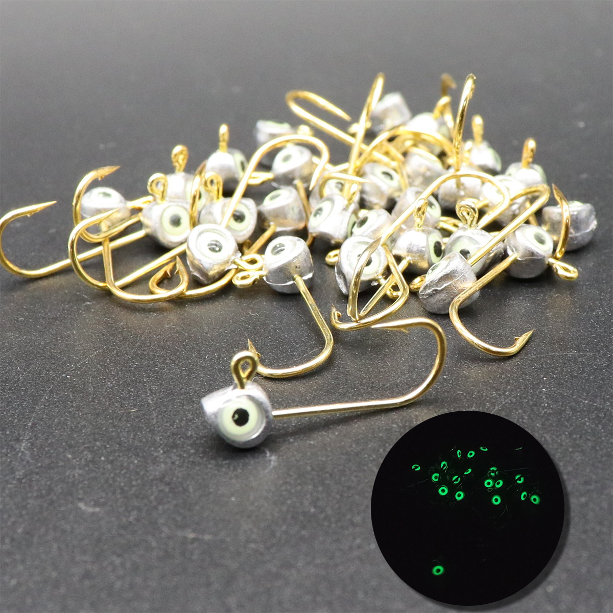 ジグヘッド 1g アジング メバリング 【30個入り】 蓄光アイ ゆっくりフォール 強度フック zighed-1g30拍卖