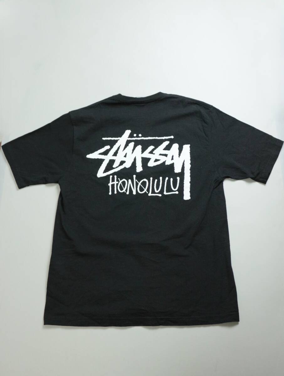 X980/ステューシー/Stussy/ゆうパケット対応/ 美品/ホノルル限定 / L / バックプリント / 半袖 Tシャツ / ロゴ / ブラック / 黒 拍卖