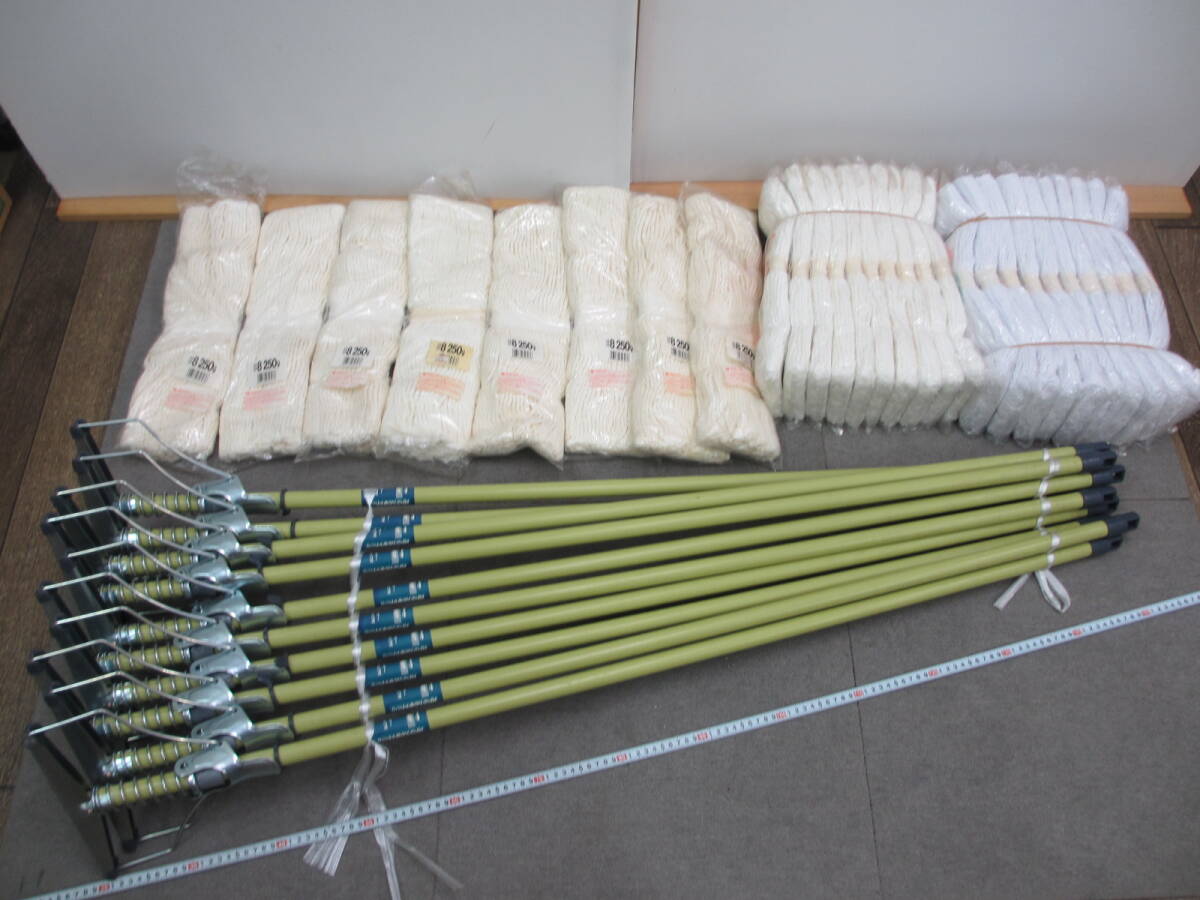 K235【8-10】★ モップ 用品 まとめて MOP スプリングモップ 10本 全長約126cm 幅約23cm モップ替糸 動作未確認 未使用長期保管品 / 7-23拍卖