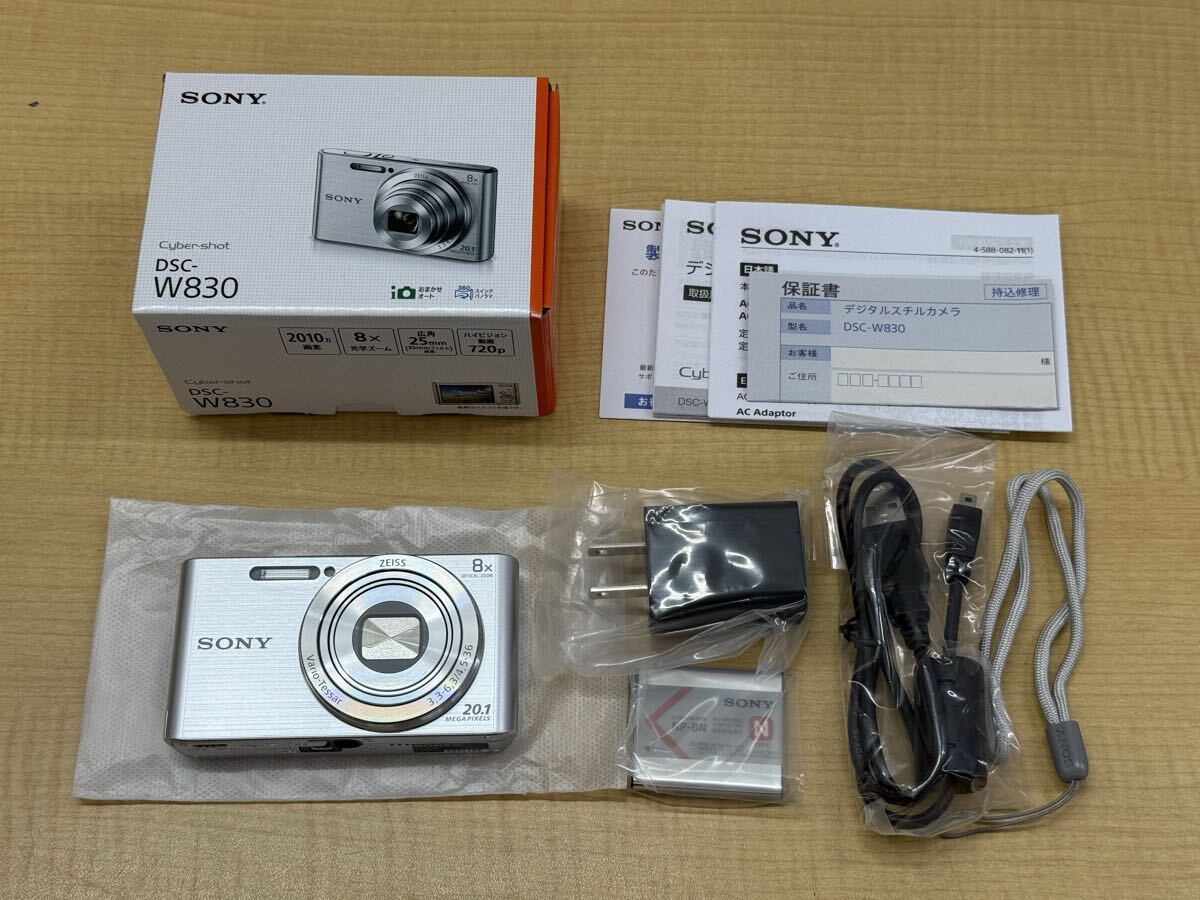 nA 60 Cyber-shot DSC-W830 デジカメ SONY ソニー サイバーショット シルバー デジタルカメラ ※開封済未使用品、長期保管品、箱に傷み有拍卖