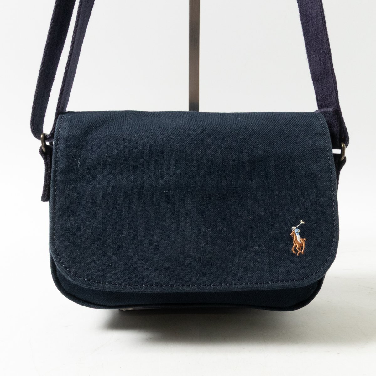 POLO RALPH LAUREN ポロ ラルフローレン ショルダーバッグ コットン100% ネイビー 紺 レディース 斜めがけ シンプル 無地 小さめ bag 鞄拍卖