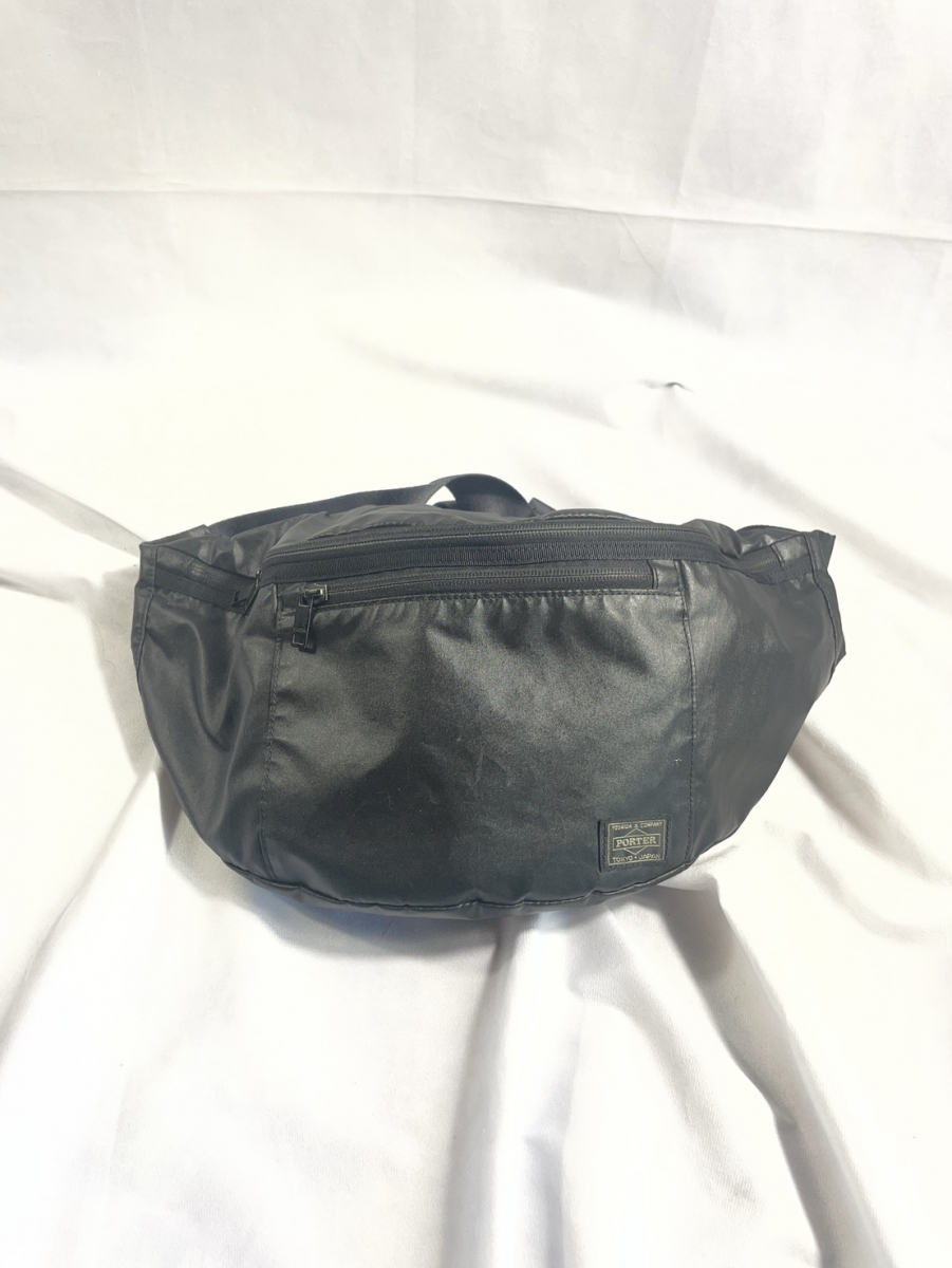 【1スタ】PORTER ポーター ボディバッグ ウエストバッグ ナイロン ブラック メンズ拍卖