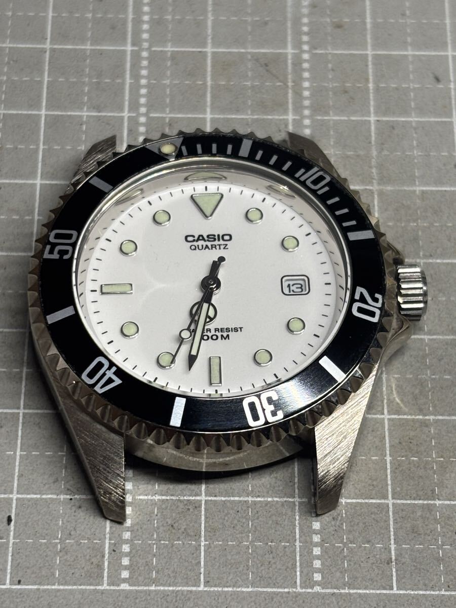 腕時計 カシオ CASIO クォーツ カレンダー メンズ MTD-1010 稼働品 フェイスのみ拍卖