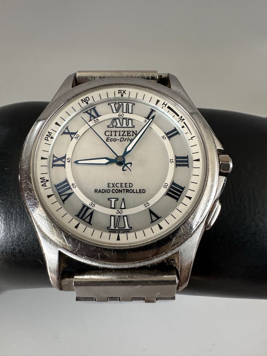 CITIZEN EXCEED 電波腕時計 シェル文字盤 稼動品拍卖