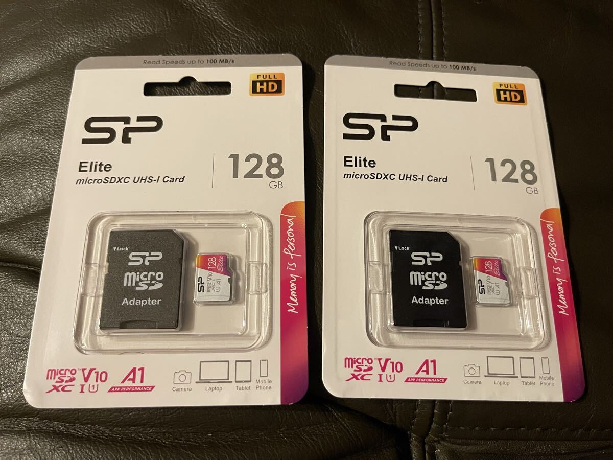 シリコンパワー SP microSDXC アダプター付 128GB 2枚セット 未開封 UHS-I拍卖