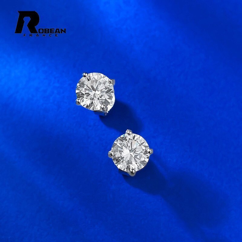 上品 EU製★ROBEAN・人工ダイヤモンド・ピアス★s925 シルバー 合成ダイヤモンド 綺麗 オシャレ プレゼント 0.6cm ME826535拍卖